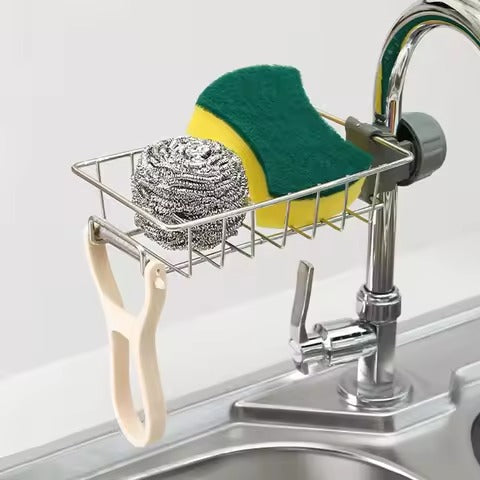 Stainless Steel Faucet Sponge Holder for Kitchen