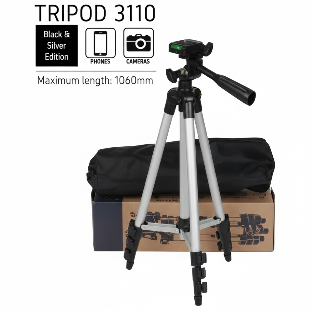 Tripod Camera and mobile Stand with Cover Adjustable Aluminium Lightweight